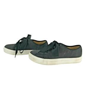 Dirty Laundry Women's Platform Sneakers Ribbon Lace Up Gray Black Size 7